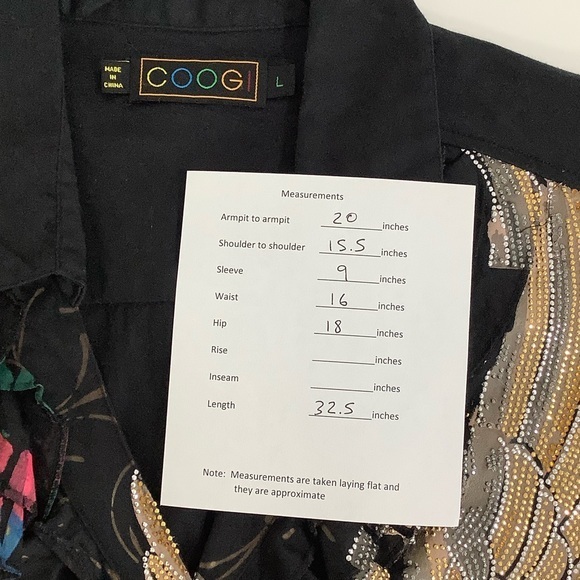 COOGI Eagle and Roses V-neck embellished fitted dress Size L EUC - Picture 16 of 16